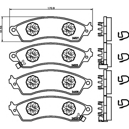 Фото Комплект тормозных колодок, дисковый тормоз TEXTAR 2452501