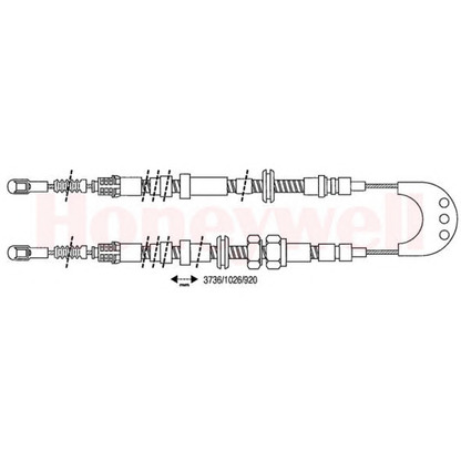 Photo Cable, parking brake BENDIX 432183B