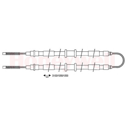 Foto Cable de accionamiento, freno de estacionamiento BENDIX 432648B