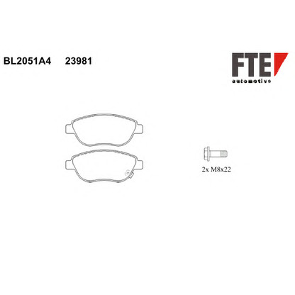 Фото Комплект тормозных колодок, дисковый тормоз FTE BL2051A4