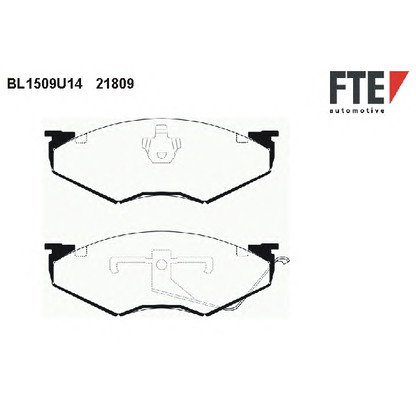Фото Комплект тормозных колодок, дисковый тормоз FTE BL1509U1