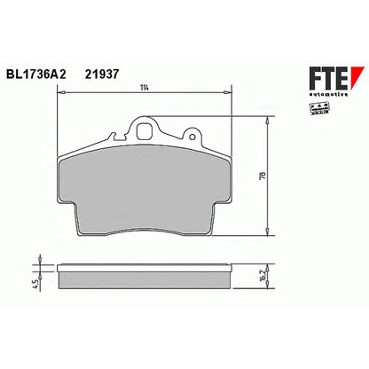 Foto Bremsbelagsatz, Scheibenbremse FTE BL1736A2