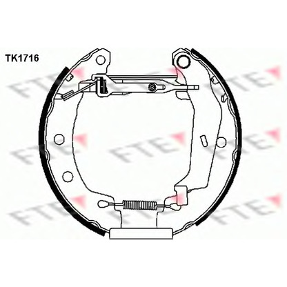 Фото Комплект тормозов, барабанный тормозной механизм FTE TK1716