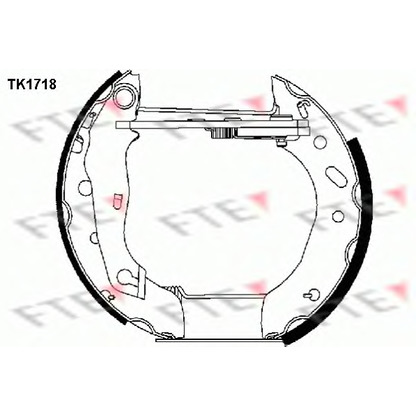 Фото Комплект тормозов, барабанный тормозной механизм FTE TK1718