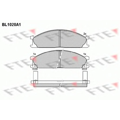 Фото Комплект тормозных колодок, дисковый тормоз FTE BL1020A1