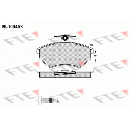 Photo Kit de plaquettes de frein, frein à disque FTE BL1034A3
