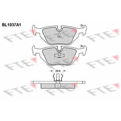 Photo Kit de plaquettes de frein, frein à disque FTE BL1037A1