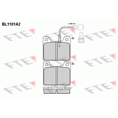 Фото Комплект тормозных колодок, дисковый тормоз FTE BL1101A2