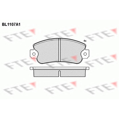 Фото Комплект тормозных колодок, дисковый тормоз FTE BL1107A1