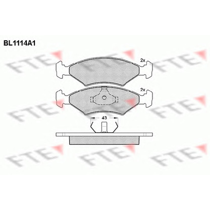 Photo Kit de plaquettes de frein, frein à disque FTE BL1114A1