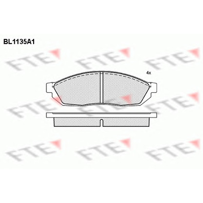 Фото Комплект тормозных колодок, дисковый тормоз FTE BL1135A1