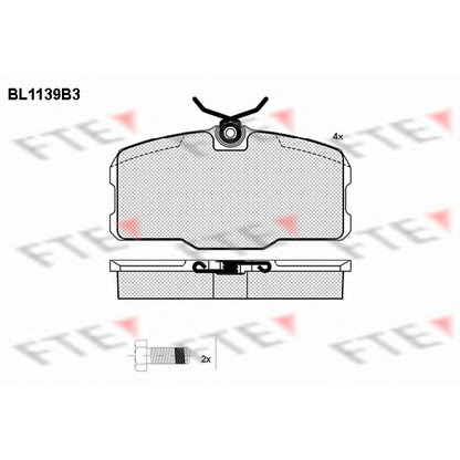 Photo Kit de plaquettes de frein, frein à disque FTE BL1139B3