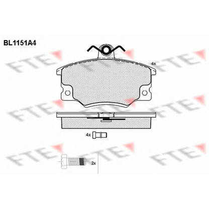 Фото Комплект тормозных колодок, дисковый тормоз FTE BL1151A4