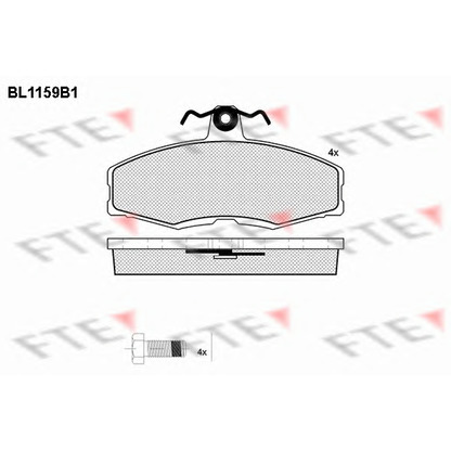 Photo Kit de plaquettes de frein, frein à disque FTE BL1159B1