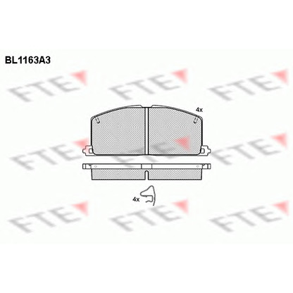 Photo Kit de plaquettes de frein, frein à disque FTE BL1163A3