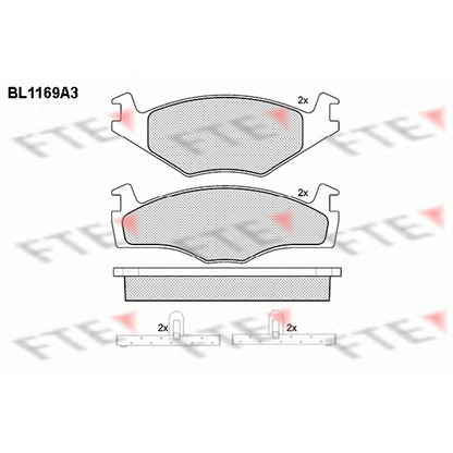 Photo Kit de plaquettes de frein, frein à disque FTE BL1169A3