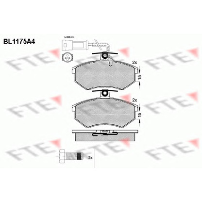 Photo Kit de plaquettes de frein, frein à disque FTE BL1175A4