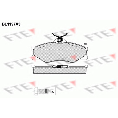 Фото Комплект тормозных колодок, дисковый тормоз FTE BL1197A3