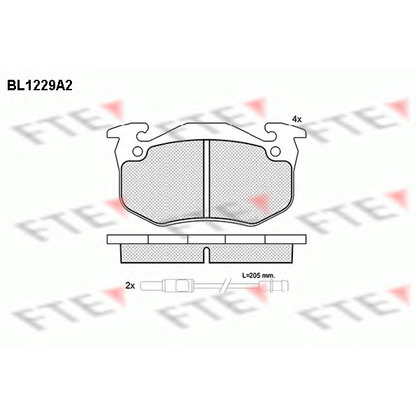 Фото Комплект тормозных колодок, дисковый тормоз FTE BL1229A2