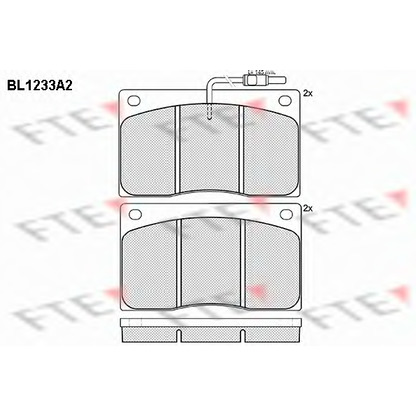 Фото Комплект тормозных колодок, дисковый тормоз FTE BL1233A2