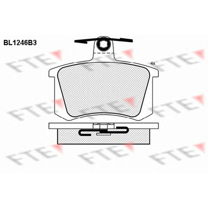 Фото Комплект тормозных колодок, дисковый тормоз FTE BL1246B3