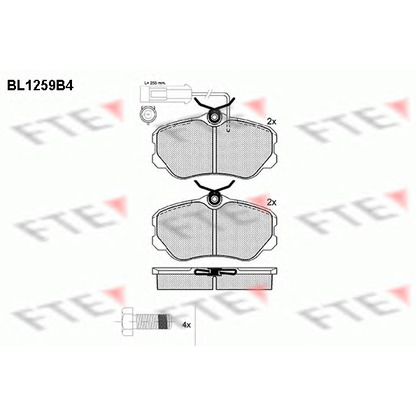 Photo Kit de plaquettes de frein, frein à disque FTE BL1259B4