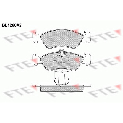 Photo Kit de plaquettes de frein, frein à disque FTE BL1260A2