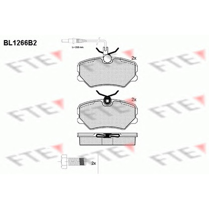 Фото Комплект тормозных колодок, дисковый тормоз FTE BL1266B2