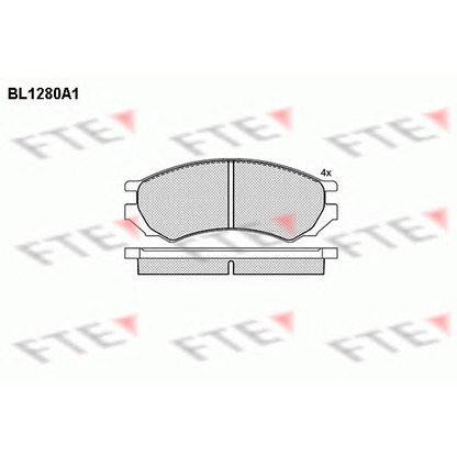 Фото Комплект тормозных колодок, дисковый тормоз FTE BL1280A1