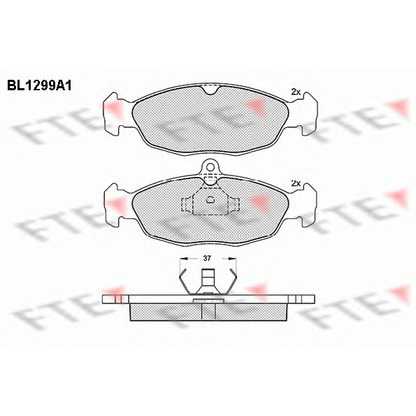 Photo Kit de plaquettes de frein, frein à disque FTE BL1299A1