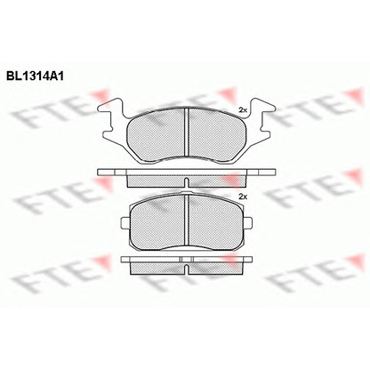 Фото Комплект тормозных колодок, дисковый тормоз FTE BL1314A1