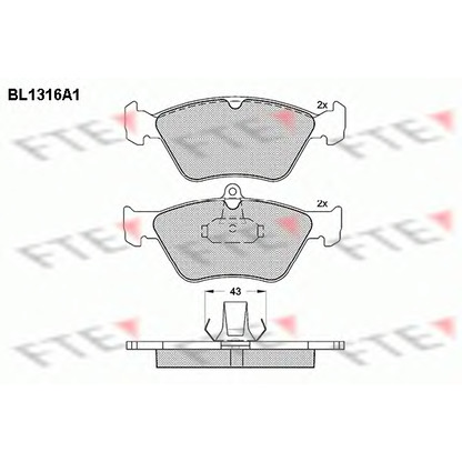 Photo Kit de plaquettes de frein, frein à disque FTE BL1316A1