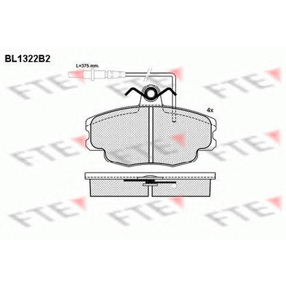 Фото Комплект тормозных колодок, дисковый тормоз FTE BL1322B2