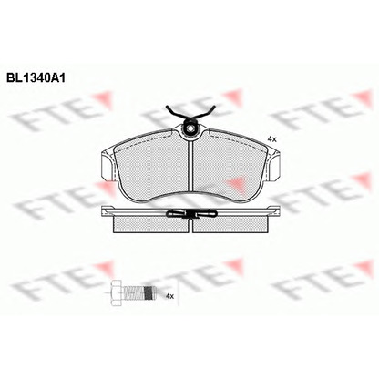 Фото Комплект тормозных колодок, дисковый тормоз FTE BL1340A1