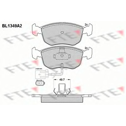 Photo Kit de plaquettes de frein, frein à disque FTE BL1349A2