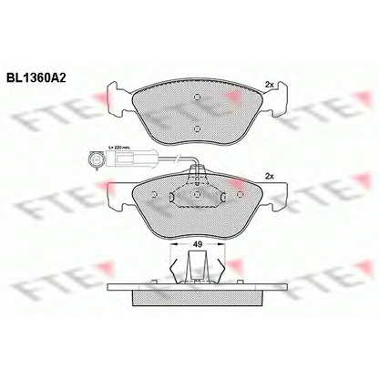 Photo Kit de plaquettes de frein, frein à disque FTE BL1360A2