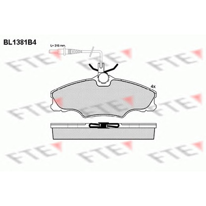 Photo Brake Pad Set, disc brake FTE BL1381B4