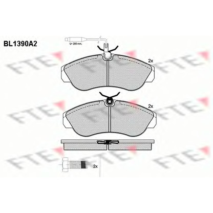 Photo Kit de plaquettes de frein, frein à disque FTE BL1390A2