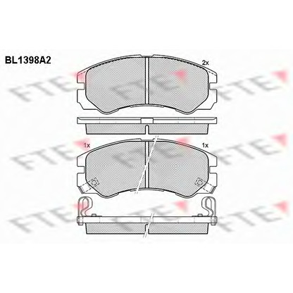 Фото Комплект тормозных колодок, дисковый тормоз FTE BL1398A2