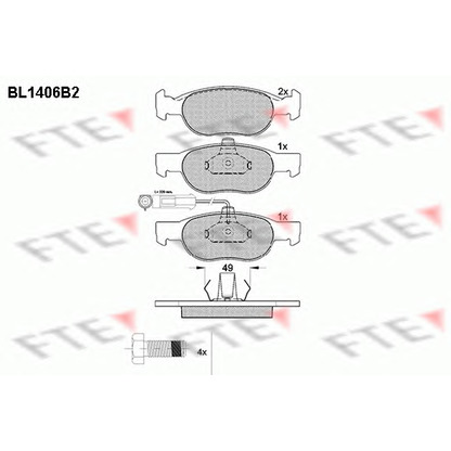 Photo Kit de plaquettes de frein, frein à disque FTE BL1406B2