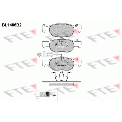 Foto Bremsbelagsatz, Scheibenbremse FTE BL1406B2