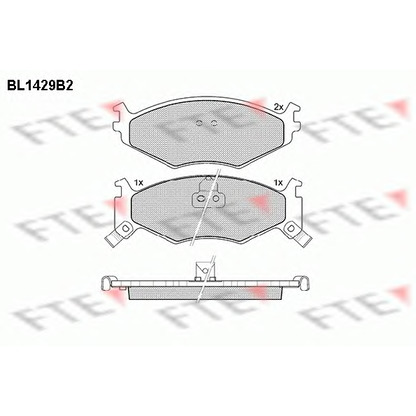 Фото Комплект тормозных колодок, дисковый тормоз FTE BL1429B2