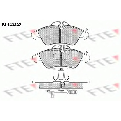 Photo Brake Pad Set, disc brake FTE BL1438A2