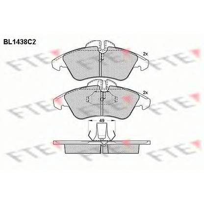 Zdjęcie Zestaw klocków hamulcowych, hamulce tarczowe FTE BL1438C2