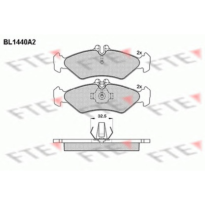 Photo Kit de plaquettes de frein, frein à disque FTE BL1440A2