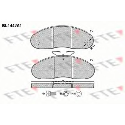 Photo Brake Pad Set, disc brake FTE BL1442A1