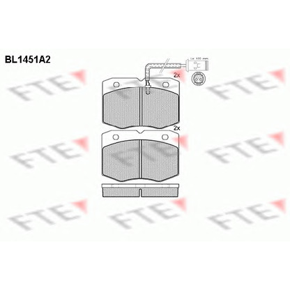 Фото Комплект тормозных колодок, дисковый тормоз FTE BL1451A2