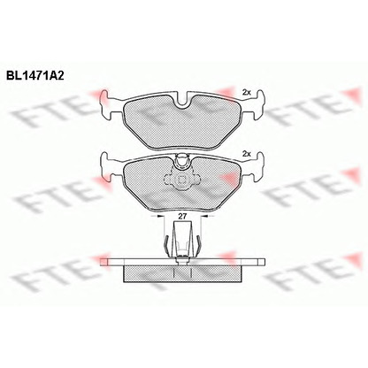 Фото Комплект тормозных колодок, дисковый тормоз FTE BL1471A2