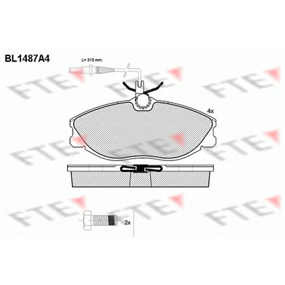 Photo Kit de plaquettes de frein, frein à disque FTE BL1487A4