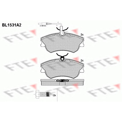 Фото Комплект тормозных колодок, дисковый тормоз FTE BL1531A2